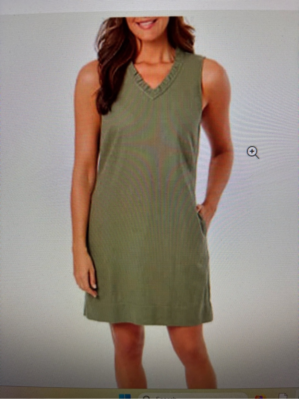 Briggs women’s Ruffle v neck Linen blend Dress